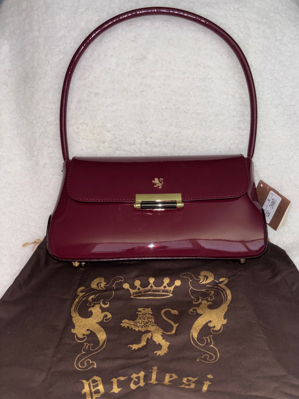 Pratesi Chianti Shoulder Bag in Deep Wine - Picture 3 of 10